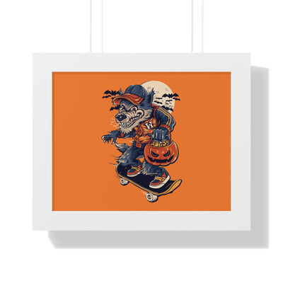 Skateboarding Wolf Poster
