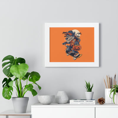 Skateboarding Wolf Poster