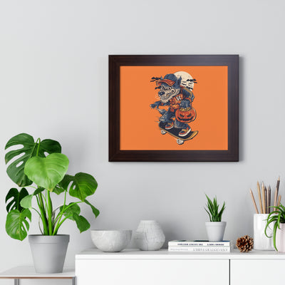 Skateboarding Wolf Poster