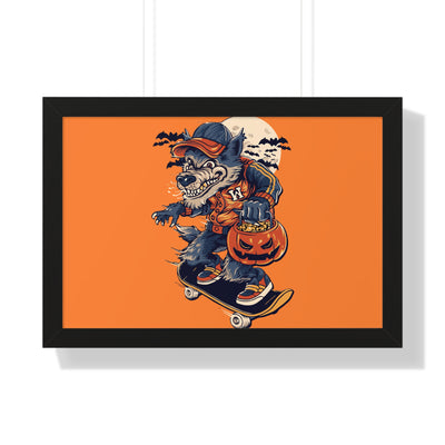 Skateboarding Wolf Poster