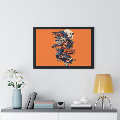 Skateboarding Wolf Poster