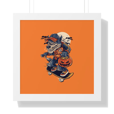 Skateboarding Wolf Poster