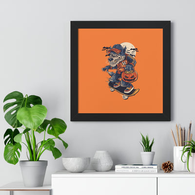 Skateboarding Wolf Poster