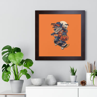 Skateboarding Wolf Poster