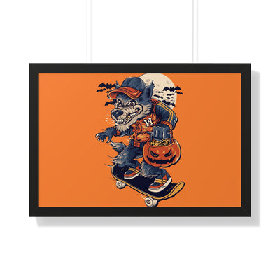 Skateboarding Wolf Poster