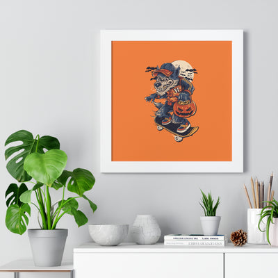 Skateboarding Wolf Poster
