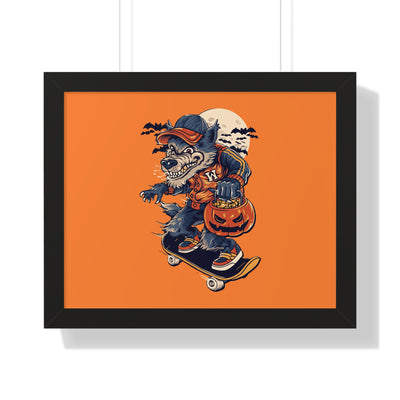 Skateboarding Wolf Poster