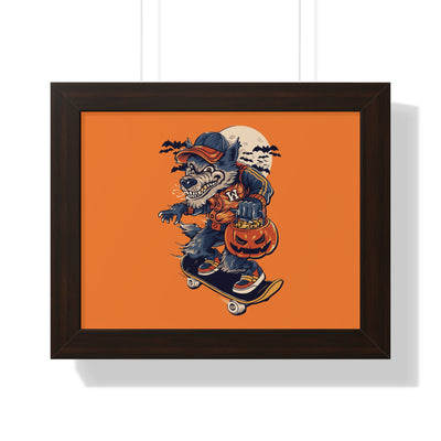 Skateboarding Wolf Poster