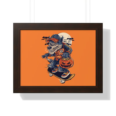 Skateboarding Wolf Poster