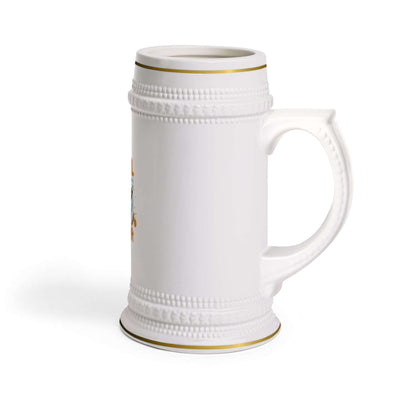 Bear Stein Mug in white with vibrant designs, perfect for coffee lovers and bear enthusiasts, ideal for casual hangouts.