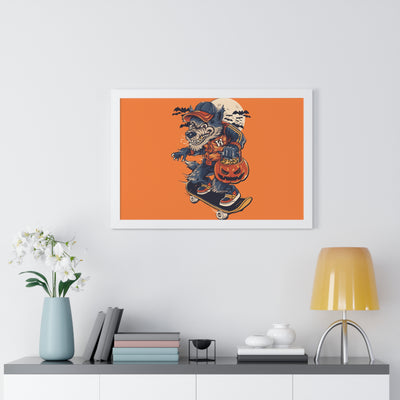 Skateboarding Wolf Poster