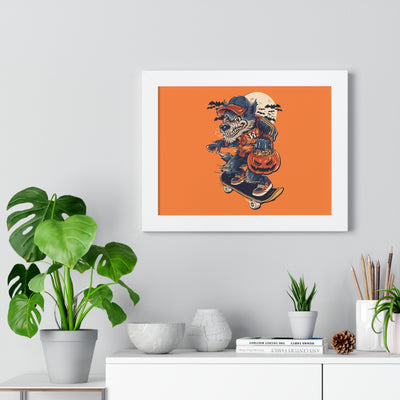 Skateboarding Wolf Poster