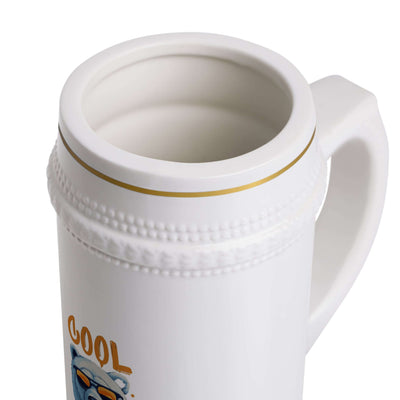 Cool bear Stein Mug top view showcasing vibrant colors and unique shape, perfect for coffee lovers.